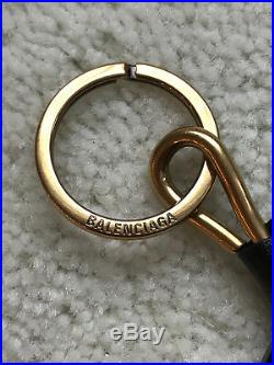 Balenciaga Black &gold Hotel Diamond Keychain Key Ring With Tags. Dust