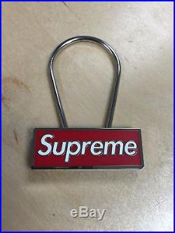 1 RED SUPREME FW 2015 BOX LOGO METAL CLIP KEYCHAIN LOCK SOLDOUT Polished RARE