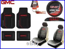 10 PC GMC Elite Seat Covers & Steering Cover & Front/Rear Floor Mats Key Chain