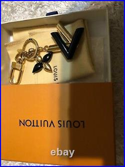 100% Auth Louis Vuitton Twist Bag Charm Key Chain Black And Gold