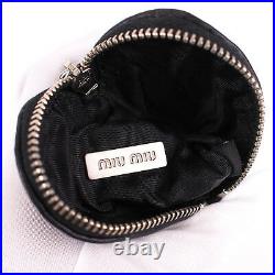 100% Authentic Miu Miu Studded Heart Leather Coin Wallet Purse