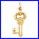 14K Yellow Gold Key Charm Pendant For Necklace or Chain