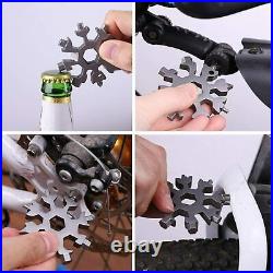 18 in 1 Portable Snowflake Multi Tool Stainless Screwdriver Key Chain Black