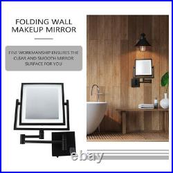 1pc Folding Lighting Wall Mirror Folding Practical Bathroom Makeup Mirror