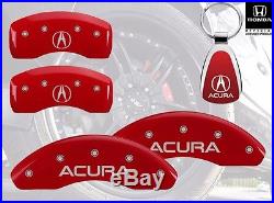 2004-2008 Acura TSX Logo Red Brake Caliper Covers Front Rear & Keychain