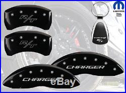 2006-2010 Dodge Charger Logo Black Brake Caliper Covers Front Rear & Keychain
