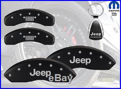2014-2014 Jeep Wrangler Logo Black Brake Caliper Covers Front Rear & Keychain