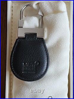 $215 100% Authentic Montblanc Key fob/key chain in pebbled black leather