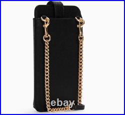 $228 NEW Coach BLACK North South XL Phone Crossbody Bag Purse Leather Gold C6884
