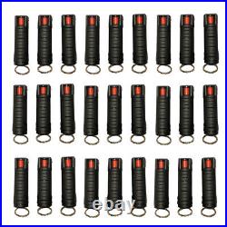 27 PACK Black Molded Pepper Spray 1/2oz Keychain Defense Security Safety Lock