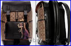 3 Jean-michel Basquiat Coach Leather Bag Set Backpack Dinosaur Key Chain Clutch