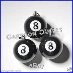 3 PCS 8 BALL KEY CHAINS RING BILLIARD POOL KEY CHAIN BLACK BALL eightball RINGS