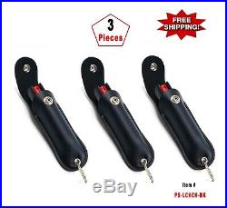 3 Pcs BLACK Pepper Spray. 50oz with Artificial Leather Case Key Chain
