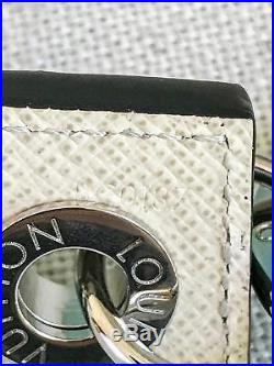 $330 LOUIS VUITTON Enchappes Key Ring Holder Black Damier Graphite Canvas Pins