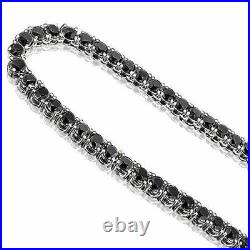 35 Ct. 22 Black Diamond Designer Chain Hip-Hop Necklace 925 Sterling Silver