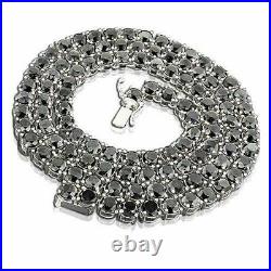 35 Ct. 22 Black Diamond Designer Chain Hip-Hop Necklace 925 Sterling Silver