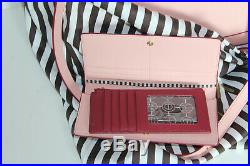 4pcHenri Bendel West 57th Satchel Pink Saffiano Leather wallet Keychain dustbag