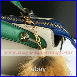50pcs Natural Real Red fox Fur Tail Keychain Tassel bag charm Cosplay toy