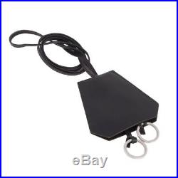 52348 auth HERMES black leather CLOCHETTE Keyring Key Chain Wallet