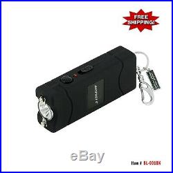 9.8 Million Volt Stun Gun Rechargeable with Key Chain and LED Light Black