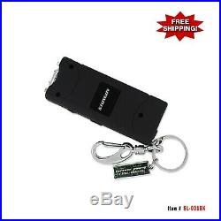9.8 Million Volt Stun Gun Rechargeable with Key Chain and LED Light Black