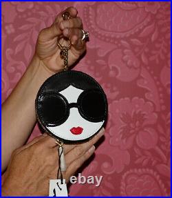 ALICE + OLIVIA STACE FACE Coin Purse KEY CHAIN BAG CHARM NWTGS TOO CUTE