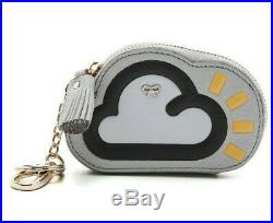 ANYA HINDMARCH Weather Leather Key Chain Zipper Coin Purse Pouch