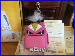 AUTH FENDI Fur Monster Backpack Mini Bag Charm Key Chain $1000 MSRP Italy withBox