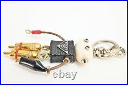 AUTH Prada Keyring Bag Charm Key Holder Robot Logo Black E-1545