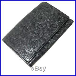 AUTHENTIC CHANEL Caviar Leather 6-Ring Key Case Black