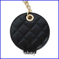 AUTHENTIC CHANEL Round name tag key ring CC mark strap 28 series Matrasse