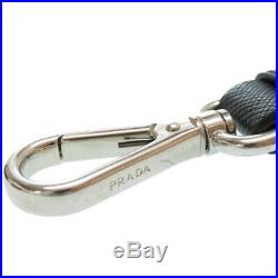 AUTHENTIC PRADA 2PP68T Key Holder Black Leather 0212
