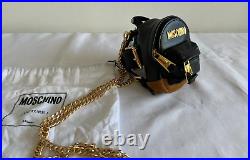AW20 Moschino Couture Mini Leather Black Backpack/keychain/belt bag/shoulder bag
