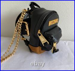 AW20 Moschino Couture Mini Leather Black Backpack/keychain/belt bag/shoulder bag
