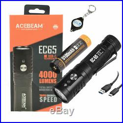Acebeam EC65 USB-C Rechargeable LED Flashlight 4000 Lumens + Keychain Light