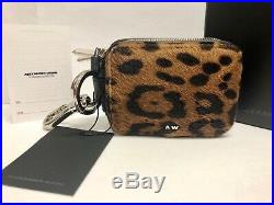 Alexander Wang Leopard double compartment small leather wallet keychain With Zi