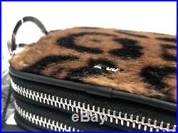 Alexander Wang Leopard double compartment small leather wallet keychain With Zi