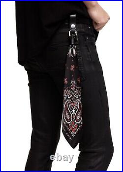 Amiri Paisley Bandana Key Ring Black Red White Belt Chain Strap Unisex Accessory