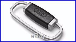 Audi Key Ring Chain Stainless Steel & Leather 3181400300 Best Gift Genuine New