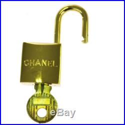 Auth CHANEL CC Bag Charm Key Bell Patent Leather Gold-tone Accessory 63KA039