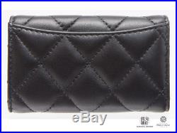 Auth CHANEL Key Case Matellase Leather A31503 2016 NEW