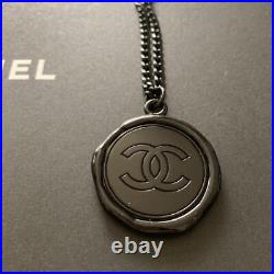 Auth CHANEL VIP Novelty Gift Coco Mark Seal Bag Charm Key Chain Key Ring Black