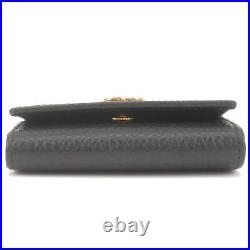 Auth GUCCI GG Marmont 6 Rings Key Case Key Holder Black Leather 456118 Used