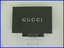 Auth GUCCI Logos Square Key Holder Charm Black Silver Italy F/S 20067b