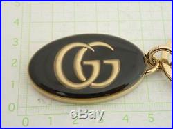 Auth Gucci GG Key Ring Gold/Black Goldtone e40834