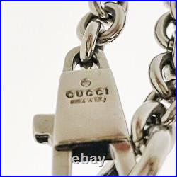 Auth Gucci Horsebit Key chain Coin Case GG Black Silver Tone W13.5cmxH6cmxD1.5cm