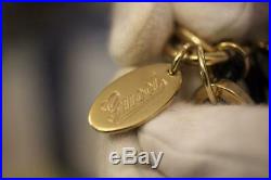 Auth Gucci Key Ring Bag Charm G Logo Black Gold Heart F/s