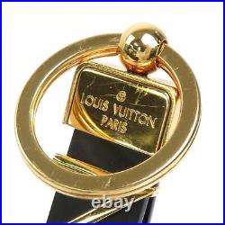 Auth LOUIS VUITTON Key Ring Holder Black/Gold Leather/Metal M68462 55441g