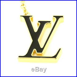 Auth Louis Vuitton Bag Charm Fleur De Monogram M67119 Keyring Beige, Black, Gold