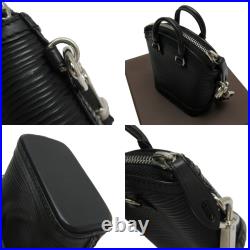 Auth Louis Vuitton Epi Mini Lockit Bag Charm Black/Silver M60142 h27401a